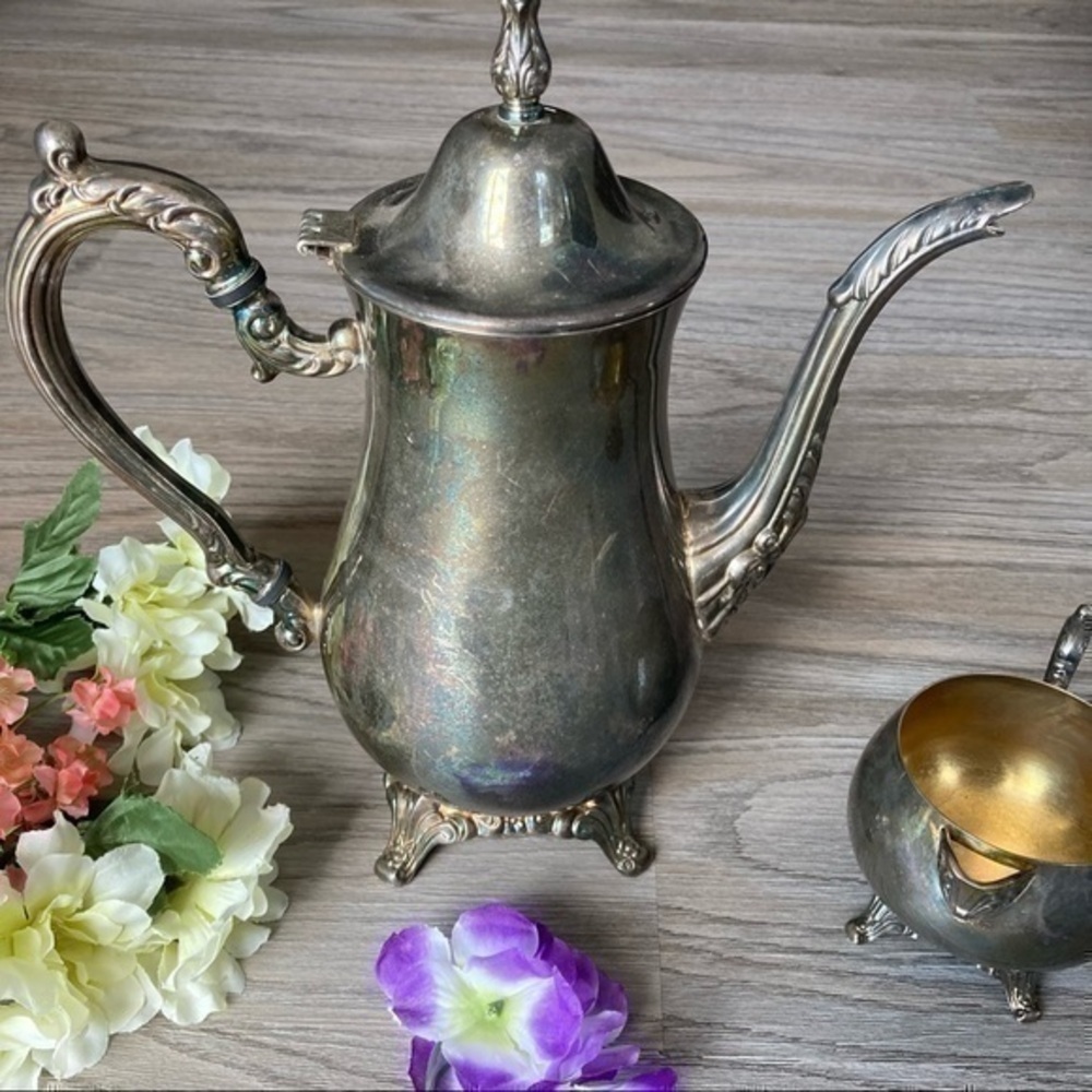 ✨VTG Antique Style Vintage Teapot Silver Plated England Tableware & tea cup 🍵 - Picture 2 of 15